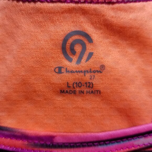 Champion Girls Racerback Tank Top L 10-12 Multicolor With Orange Side Mesh Panel - Picture 3 of 10